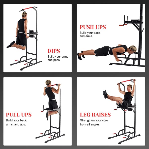 Buy Marshal Fitness Power Tower Chin Up Bar Push Pull Up Knee Raise CRT 8401 Online in UAE Sharaf DG