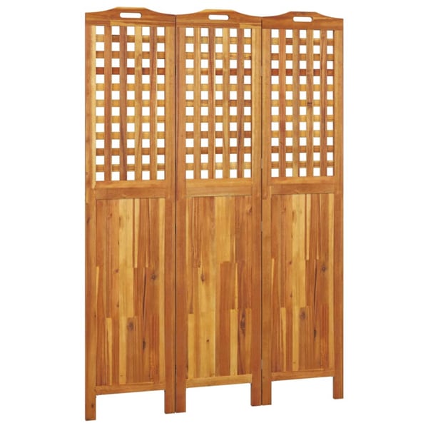 vidaXL 3-Panel Room Divider 121.5x2x180 cm Solid Wood Acacia