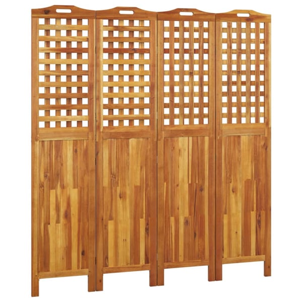 vidaXL 4-Panel Room Divider 162x2x180 cm Solid Wood Acacia