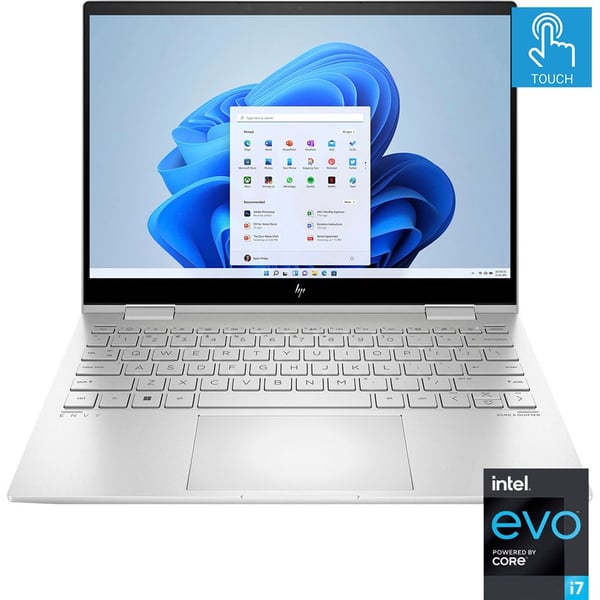 HP ENVY (2022) Laptop - 12th Gen / Intel Core i7-1250U / 13.3inch WUXGA Touch / 512GB SSD / 8GB RAM / Windows 11 Home / English Keyboard / Silver / International Version - [13-BF0013DX]