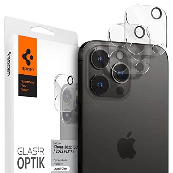 Spigen GLAStR Optik Camera Lens Protector for iPhone 14 PRO and iPhone 14 Pro MAX (2022) - Crystal Clear 2 Pack