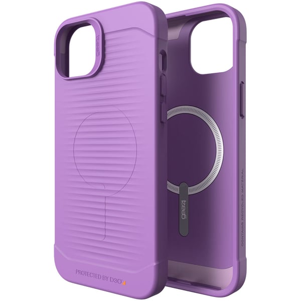 Gear4 Havana Snap designed for iPhone 14 case cover compatible with MagSafe with D3O Impact Protection upto 10 Feet / 3 Meter- Purple