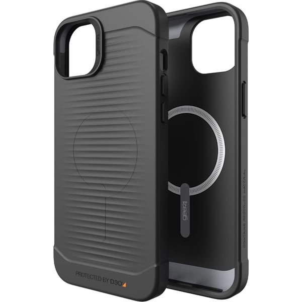 Gear4 Havana Snap designed for iPhone 14 case cover compatible with MagSafe with D3O Impact Protection upto 10 Feet / 3 Meter- Black