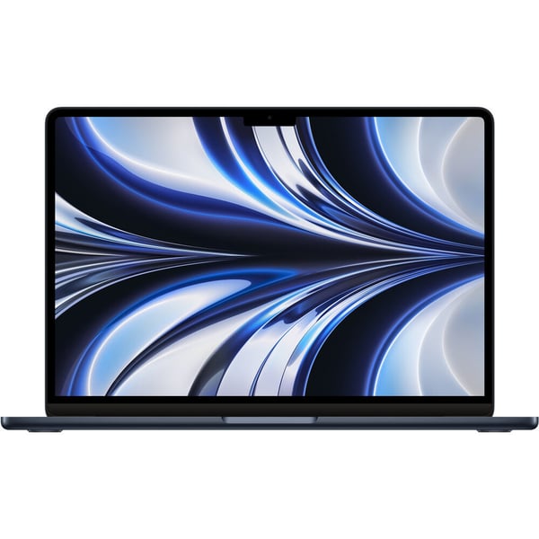 جهاز Apple MacBook Air شاشة مقاس 13.6 بوصة (2022) - شريحة M2 ووحدة معالجة مركزية ثمانية النواة ذاكرة رام 16 جيجابايت وذاكرة داخلية 512 جيجابايت ووحدة معالجة رسومات 10 أنوية لون منتصف الليل لوحة مفاتيح إنجليزية-إصدار دولي (مخصص)
