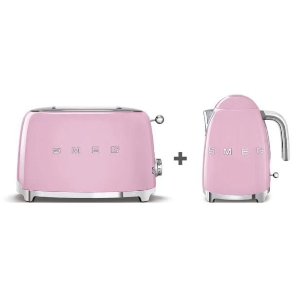 Smeg Kettle KLF03PKUK + 2 Slice Toaster TSF01PKUK