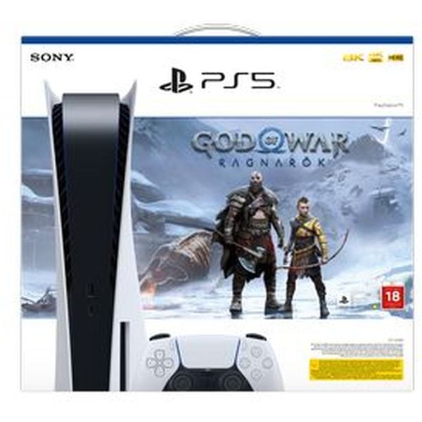 Sony PlayStation 5 (CD Version) Console White - Middle East Version + God Of War R Disc Bundle
