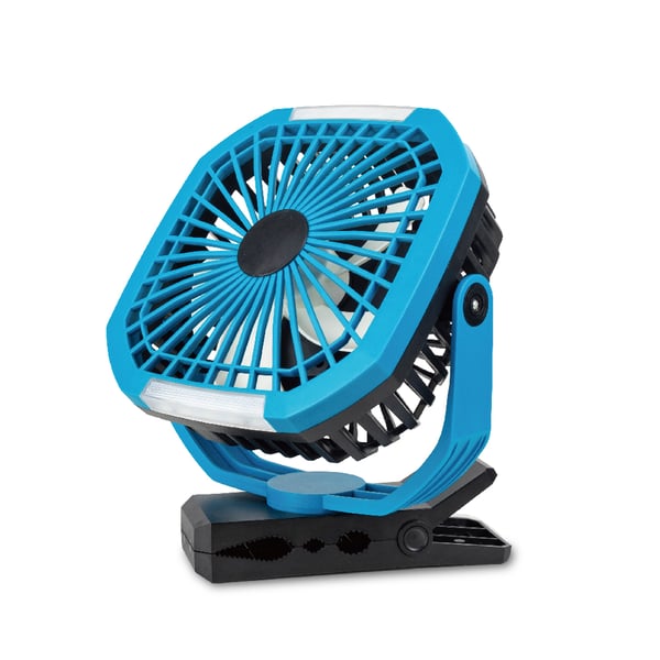 Stargold Portable Clip Fan AC /DC and Desk Fan Small Fan 360Degree Rotation for Best Wind 8 Inch Blue