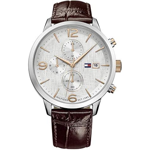 Tommy hilfiger watch white 2024 leather strap