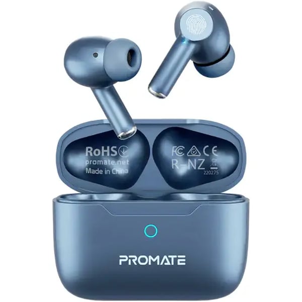 Promate PROPODS.BLUE True Wireless Earbuds Charging Case Blue