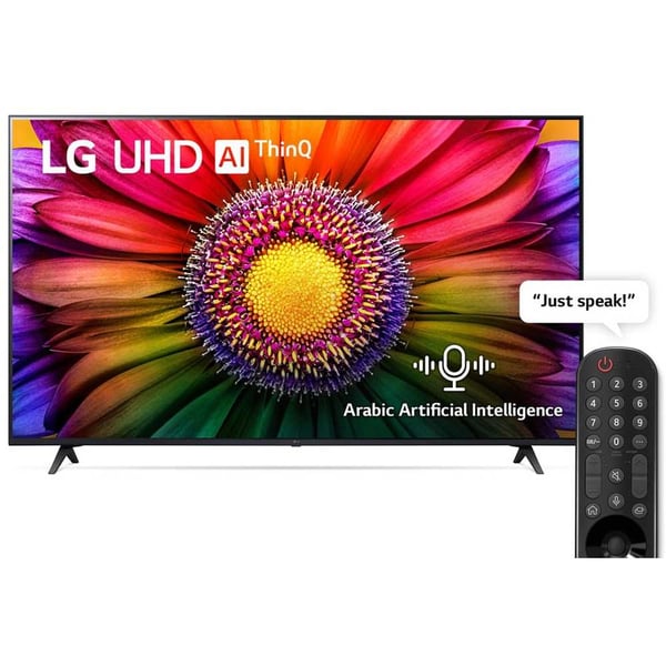 تلفزيون LG UHD UR80 الذكي بدقة 4K بحجم 55 بوصة مع تقنية HDR وWebOS وجهاز التحكم عن بعد السحري (موديل 2023) 55UR80006LJ