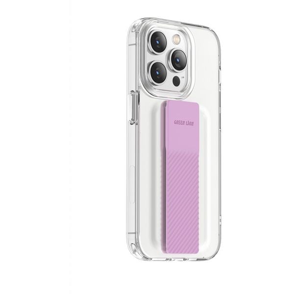 Green Lion Slim Hybrid Case With Elastic Grip Band Purple iPhone 14