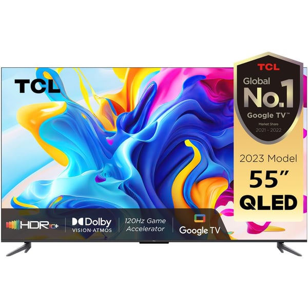 تلفزيون ذكي TCL 55C645 بدقة 4K Ultra HD QLED مقاس 55 بوصة 2023