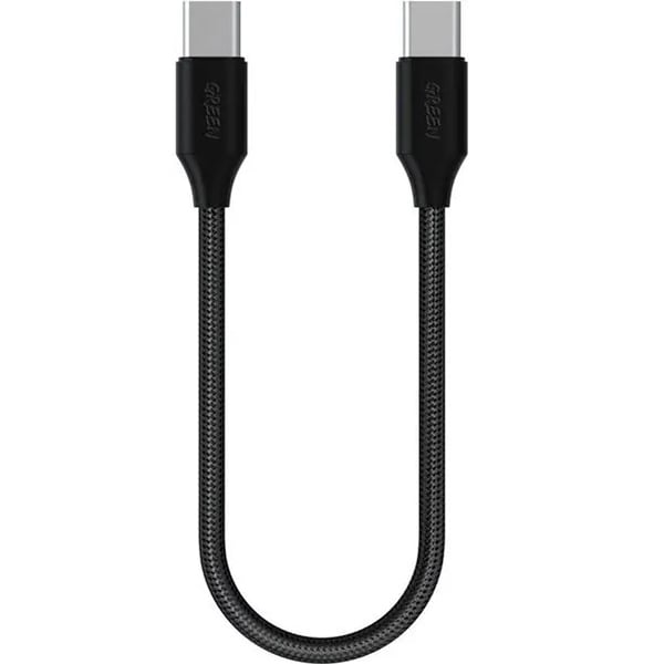 Green Lion Braided USB Type-C To Type-C Cable 30cm Black