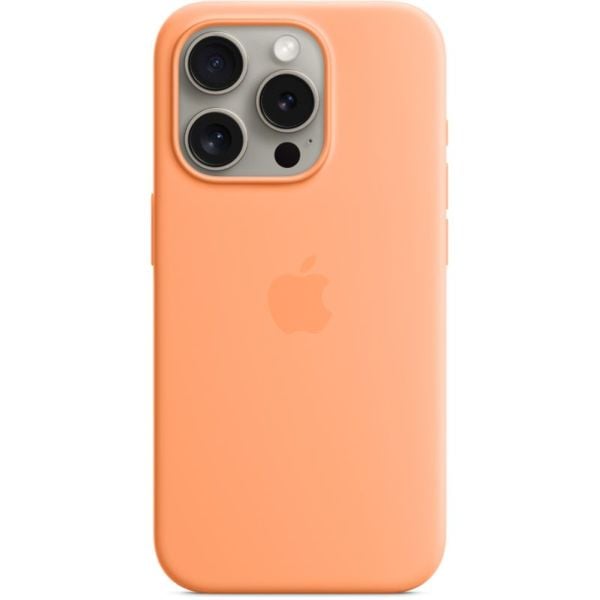 Apple Silicone Case With Magsafe Orange Sorbet iPhone 15 Pro
