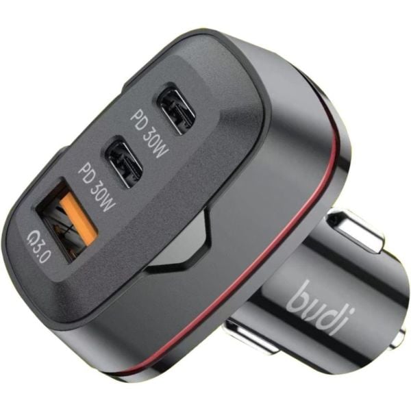 Budi Quick Charge 3.0 Car Charger Black