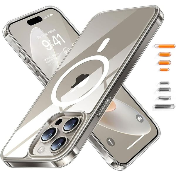 Torras Shockproof Magnetic Case Clear iPhone 15 Pro Max