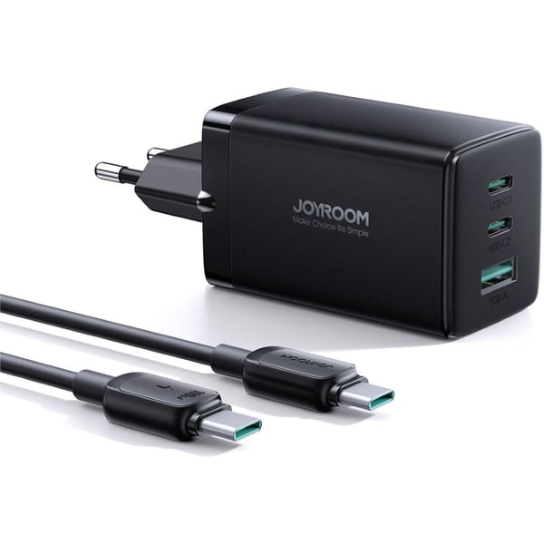 Joyroom GaN Fast Charger With USB-C To USB-C Cable 1.2m Black