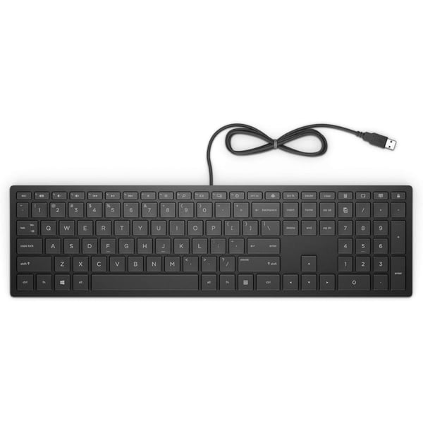 HP 300 PAV Wired Keyboard Black