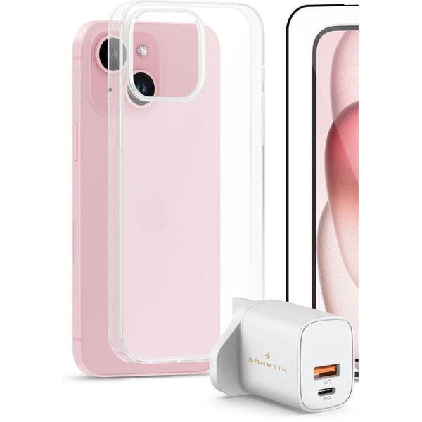 Smartix Mobile Case With 30W Wall Adaptor Clear iPhone 15