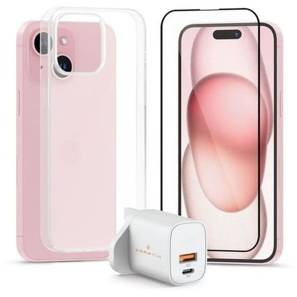 Smartix Mobile Case With 30W Wall Adaptor Clear iPhone 15 Plus