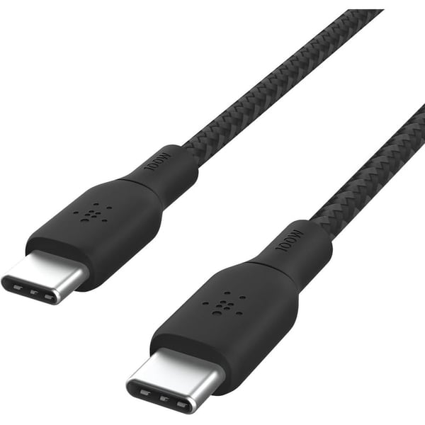 سلك بيلكن USB-C مجدول طول 3 متر لون أسود