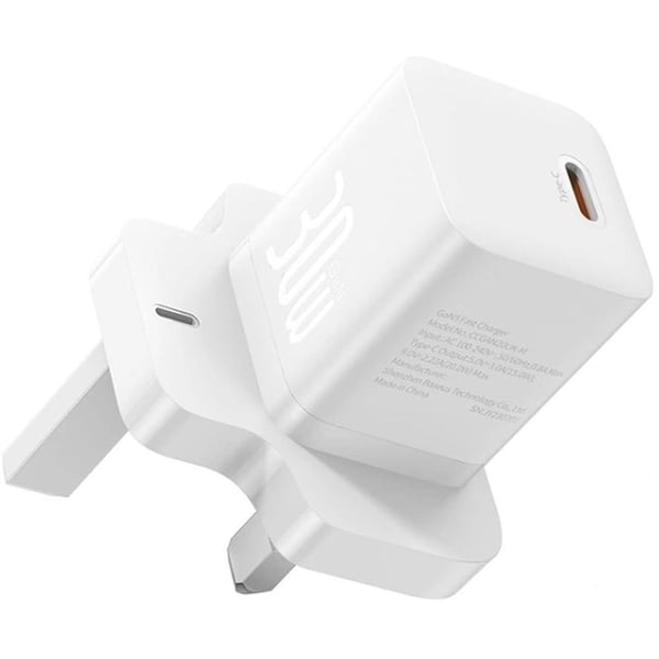 Baseus GaN5 Type-C Single Port Fast Charger Adapter White