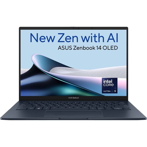 Asus Zenbook 14 OLED (2023) Ultrabook - 1st Series / Intel Core Ultra 9-185H / 14inch 3K / 1TB SSD / 16GB RAM / Shared Intel Arc Graphics / Windows 11 Home / English & Arabic Keyboard / Ponder Blue / Middle East Version - [UX3405MA-OLED9W]