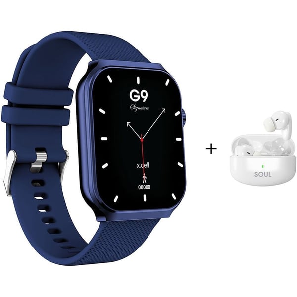 X.Cell G9 Signature Smartwatch Blue + Soul 14 Pro Wireless Earbuds White