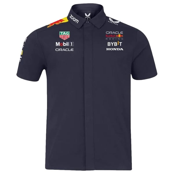 Red Bull Replica SS Buttoned Casual Shirt Dark Blue Large