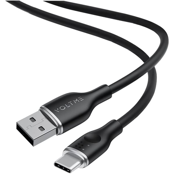 Voltme Powerlink Moss Liquid Silicone USB A To Type C Cable 1m Black