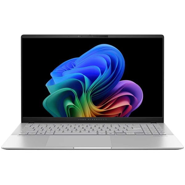 ASUS Vivobook S 15 (2024) Copilot+ PC - Snapdragon X Elite X1E 78 100 / 15.6inch 3K OLED / 1TB SSD / 32GB RAM / Shared Qualcomm Adreno GPU Graphics / Windows 11 Home / English & Arabic Keyboard / Silver / Middle East Version-[S5507QA-MA001W]