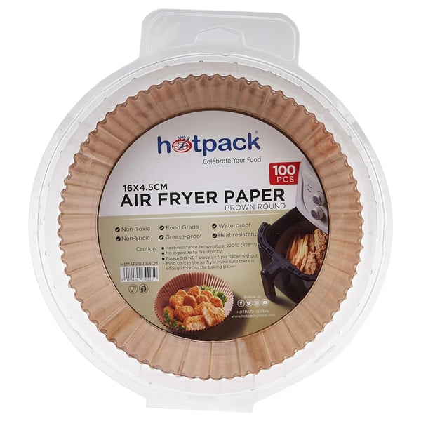 Hotpack Air Fryer Paper Brown Liners 100pc Set