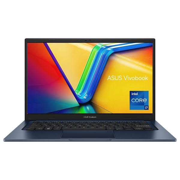 Asus Vivobook 14 (2024) Laptop - 13th Gen / Intel Core i7-1355U / 14inch FHD / 512GB SSD / 16GB RAM / Shared Intel Iris Xe Graphics / Windows 11 Home / English & Arabic Keyboard / Quiet Blue / Middle East Version - [X1404VA-NKI715WU]