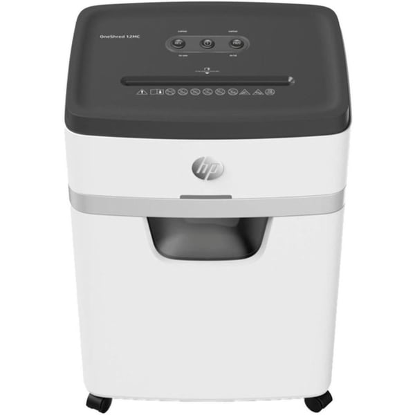 hp Hp Oneshred 12mc 600W Color: White | Power: 600 W | Capacity: 12 Sheet | Bin Capacity: 25 l | Safety Features: Overheat indicator, Overload indicator, Anti-paper jam technology: through automatic return function, Full and open bin indicator