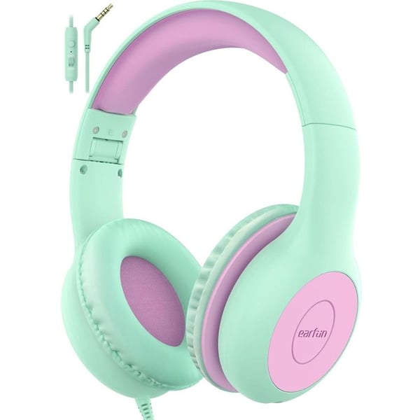 earfun Earfun K1 Kids Wired Over Ear Headset Type: PC Headsets | Color: Purple/Green | Connectivity Type: Wired | Built in Microphone: Yes