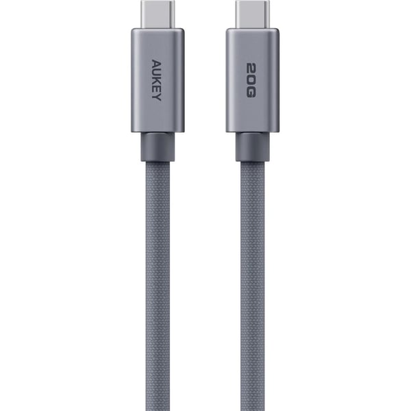 سلك أوكي من USB-C إلى USB-C مجدول بطول 2 متر لون رمادي CB-DCC321-GY