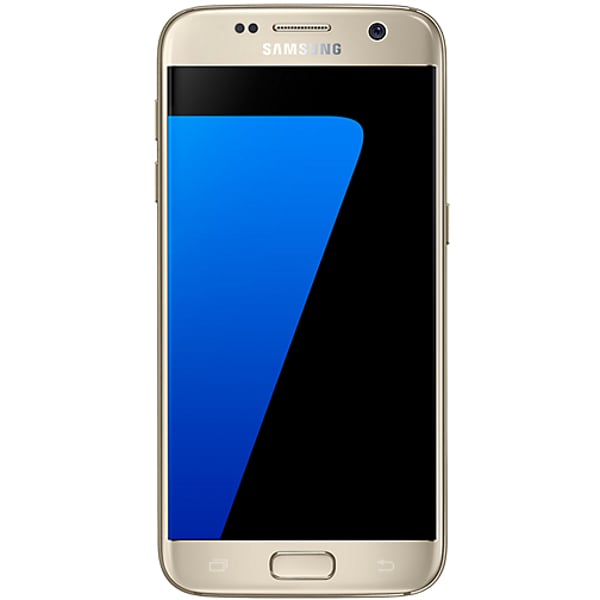 هاتف سامسونج S7 ذهبي ثنائي الشريحة ذاكرة 32 جيجابايت يدعم الجيل الرابع