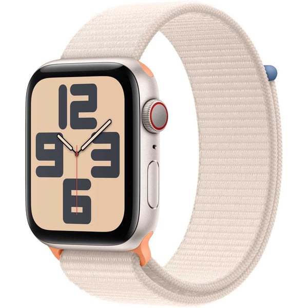 Apple Watch SE (2023) GPS + Cellular 40mm Starlight Aluminum Case with Starlight Sport Loop – Middle East Version