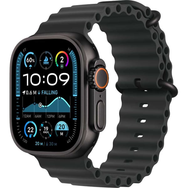 Buy Apple Watch Ultra 2 GPS Cellular 49mm Black Titanium Case with Black Ocean Band Online in UAE Sharaf DG