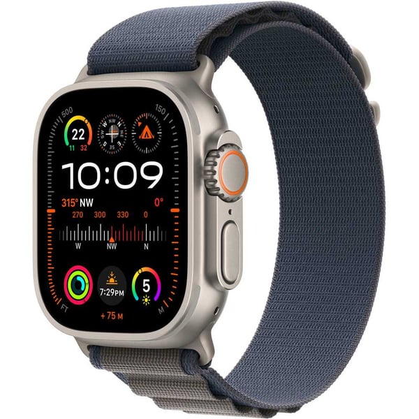 Apple Watch Ultra 2 GPS + Cellular 49mm Titanium Case with Blue Alpine Loop M – Middle East Version