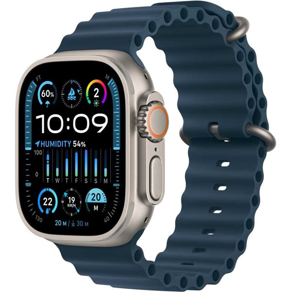 Buy Apple Watch Ultra 2 GPS Cellular 49mm Titanium Case with Blue Ocean Band Online in UAE Sharaf DG