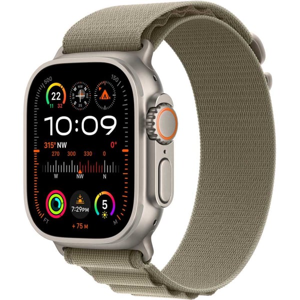 Apple Watch Ultra 2 GPS + Cellular 49mm Titanium Case with Olive Alpine Loop L – Middle East Version