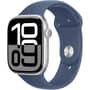 Apple Watch Series 10 GPS 46mm Silver Aluminum Case with Denim Sport Band - S/M