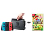 Nintendo Switch Gaming Console 32GB Black With Neon Joy Con + Switch New Super Mario Bros U Deluxe Game + 1 Game (Assorted)