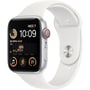Apple Watch SE GPS + Cellular 44mm Silver Aluminum Case with White Sport Band - Regular