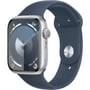 Apple Watch Series 9 GPS 45mm Silver Aluminum Case with Storm Blue Sport Band S/M – Middle East Version
