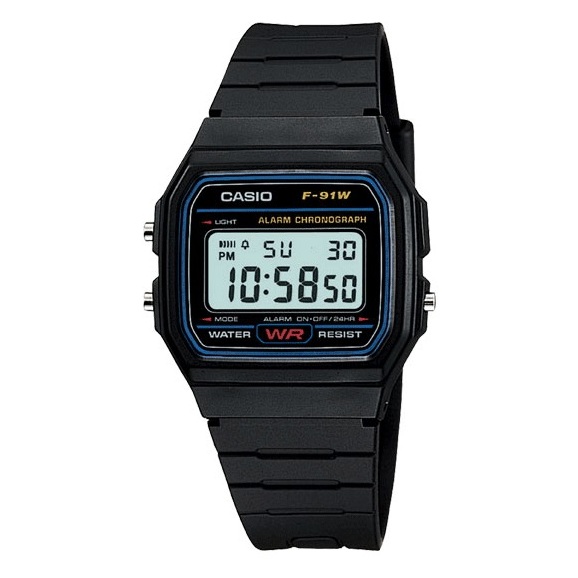 Casio f91w cheap black gold