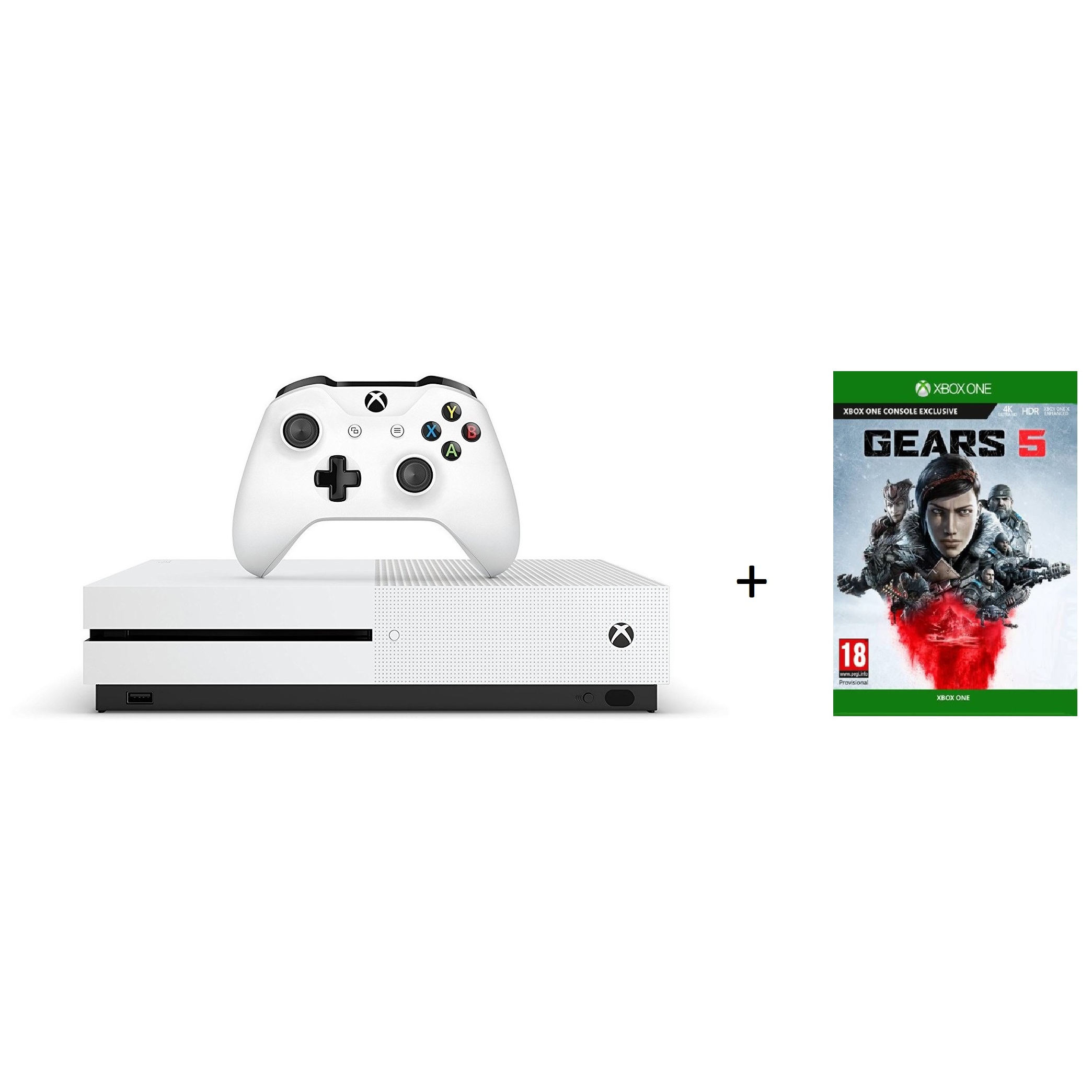 Microsoft XBOX Xbox One S 1TB Console+Gears Of War 5 Game White