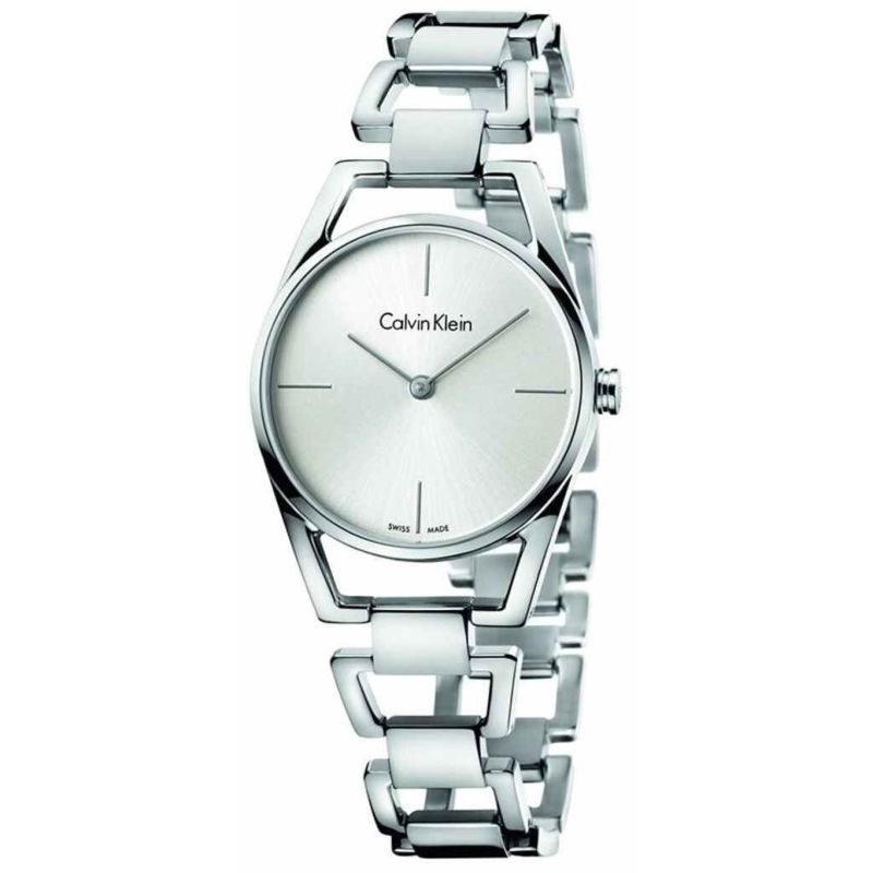 Calvin klein sale women's silver watch