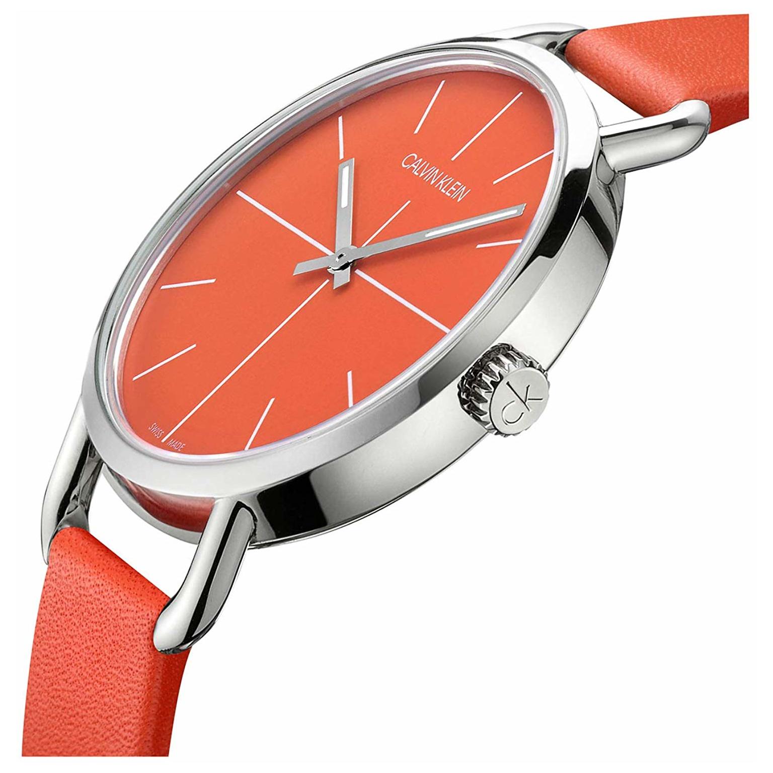 Buy Calvin Klein Even Orange Leather Women Watch – K7B231-YM